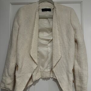 Zara Cream Waffle Textured Blazer – Size Small